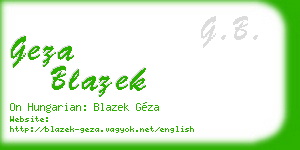 geza blazek business card